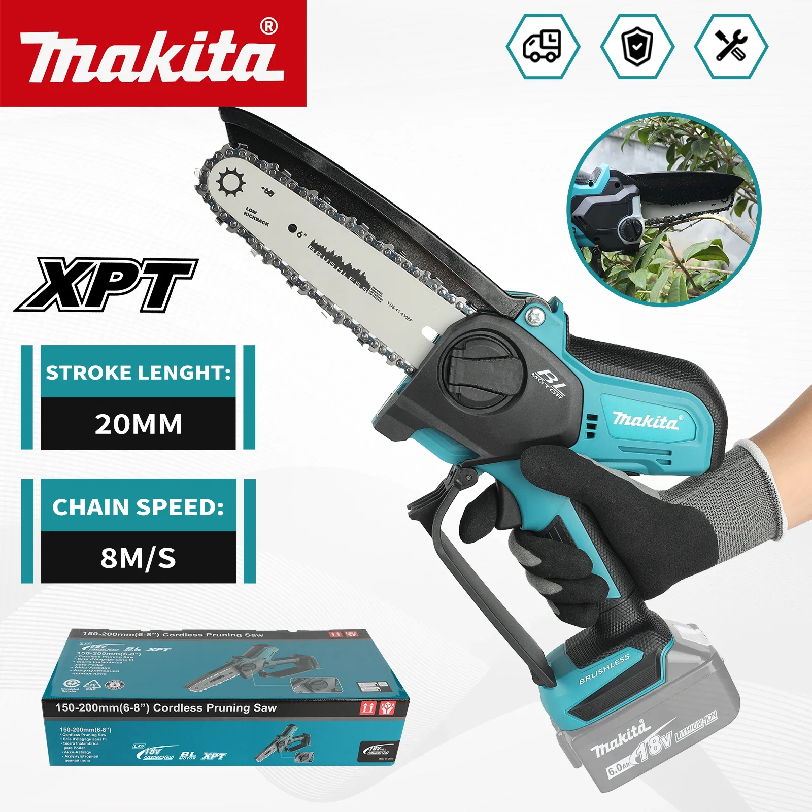 Mini Electric Chainsaw 6 Inch - منشار سلسلة كهربائي ماكيتا UC286، مقاس