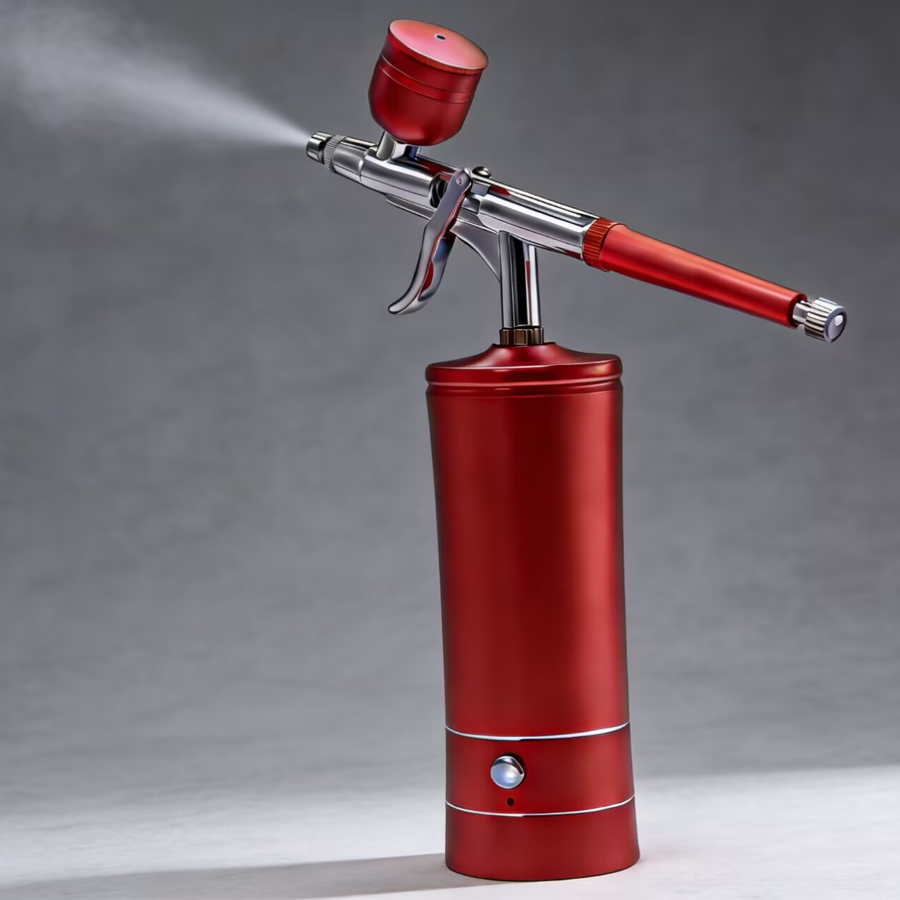 Airbrush Kit With Mini Compressor - مسدس رش لاسلكي محمول قابل لإعادة