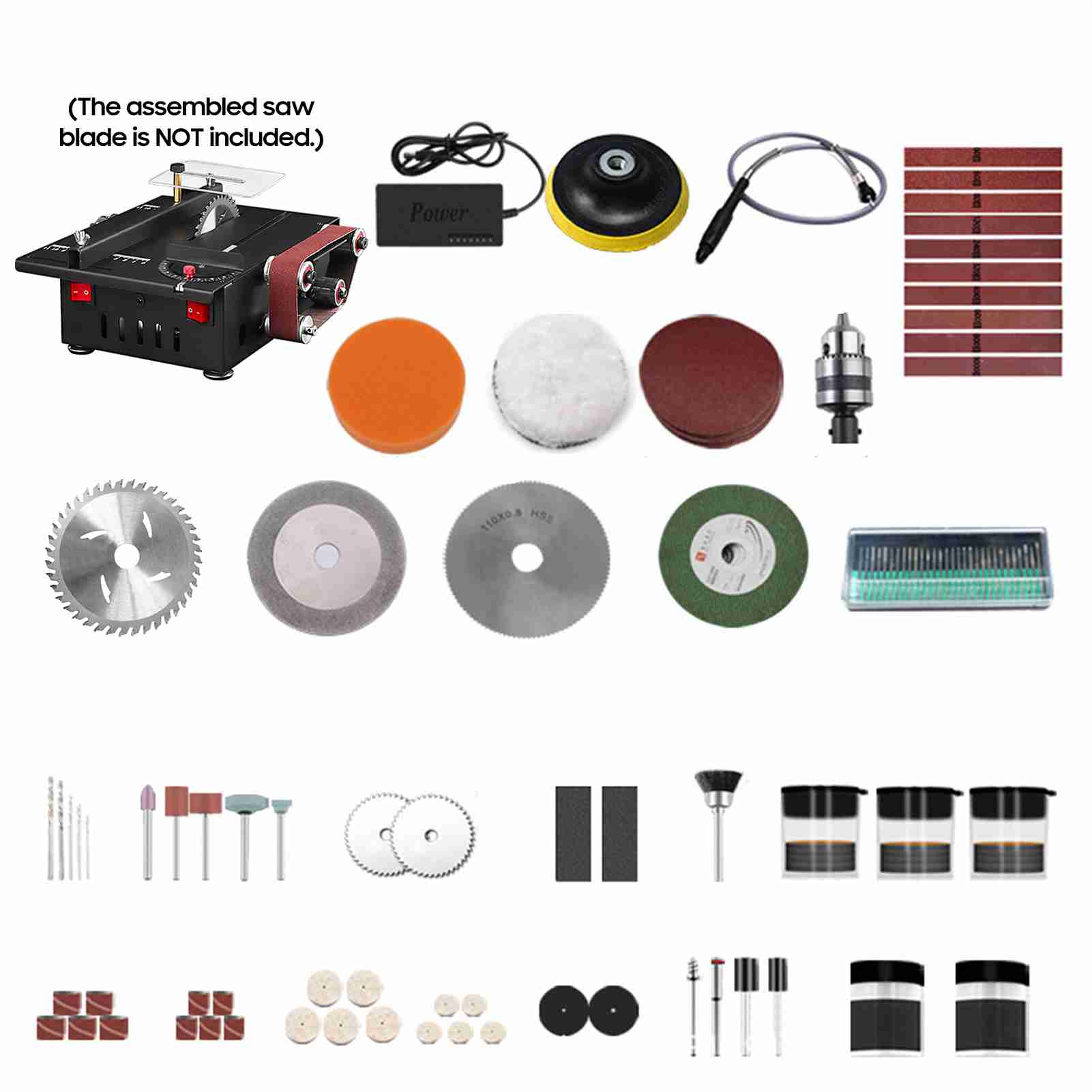 Mini Table Saw For Woodworking - منشار صغير 200 وات وصنفرة حزام