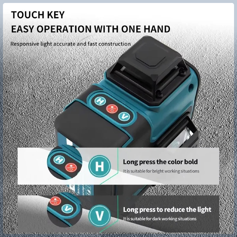 Laser Level 16 Lines 4D Green - بطارية ماكيتا الأصلية الآمنة متعددة الحماية