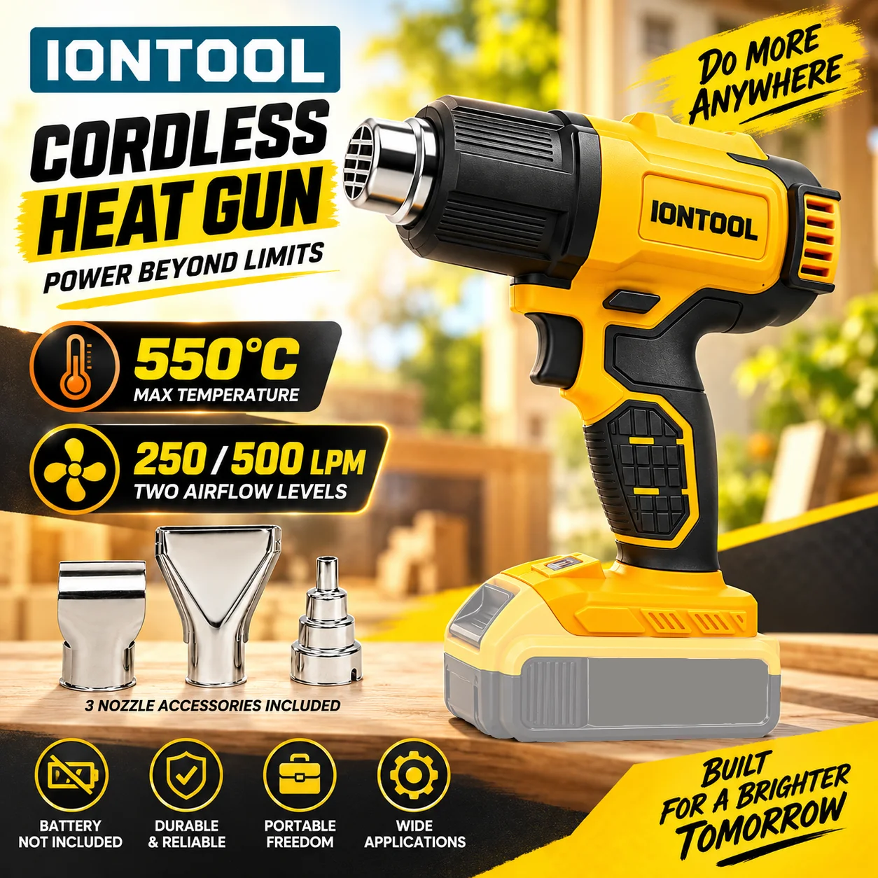 Cordless Heat Gun For Shrink Tubing - مسدس حراري لاسلكي من أيونتول 550