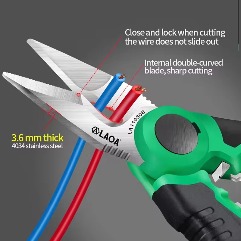 Automatic Wire Stripper Cutter - LAOA مقص كهربائي 6/7/8 بوصة سلك