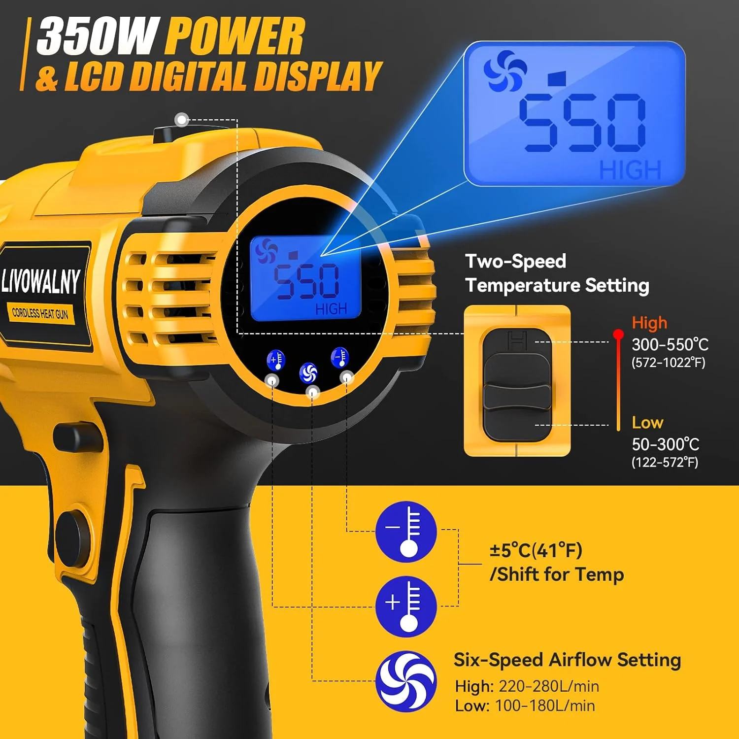مسدس هواء ساخن لاسلكي بقوة 350 - مراجعة Cordless Heat Gun For Shrink Tubing وسعره