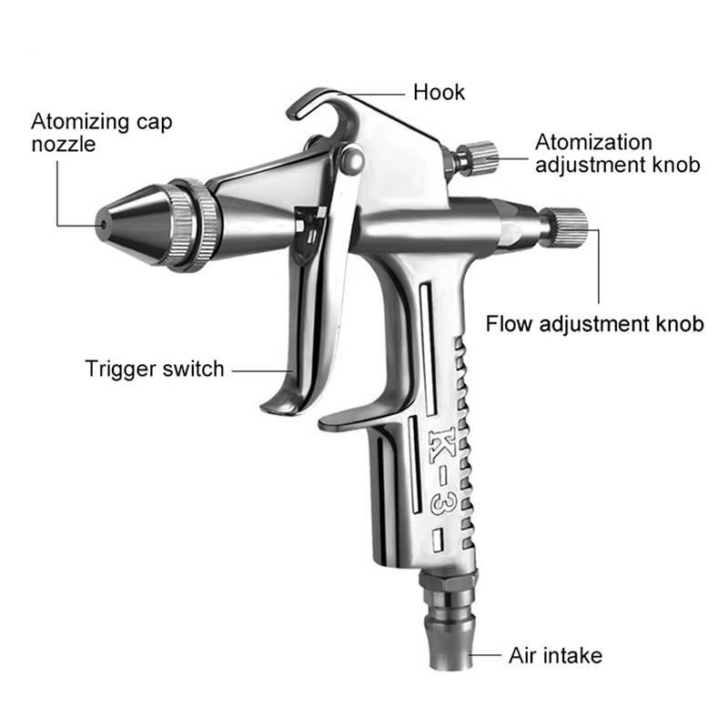 K-3 طلاء صغير بندقية رش الهواء - مراجعة Airbrush Kit With Mini Compressor وسعره