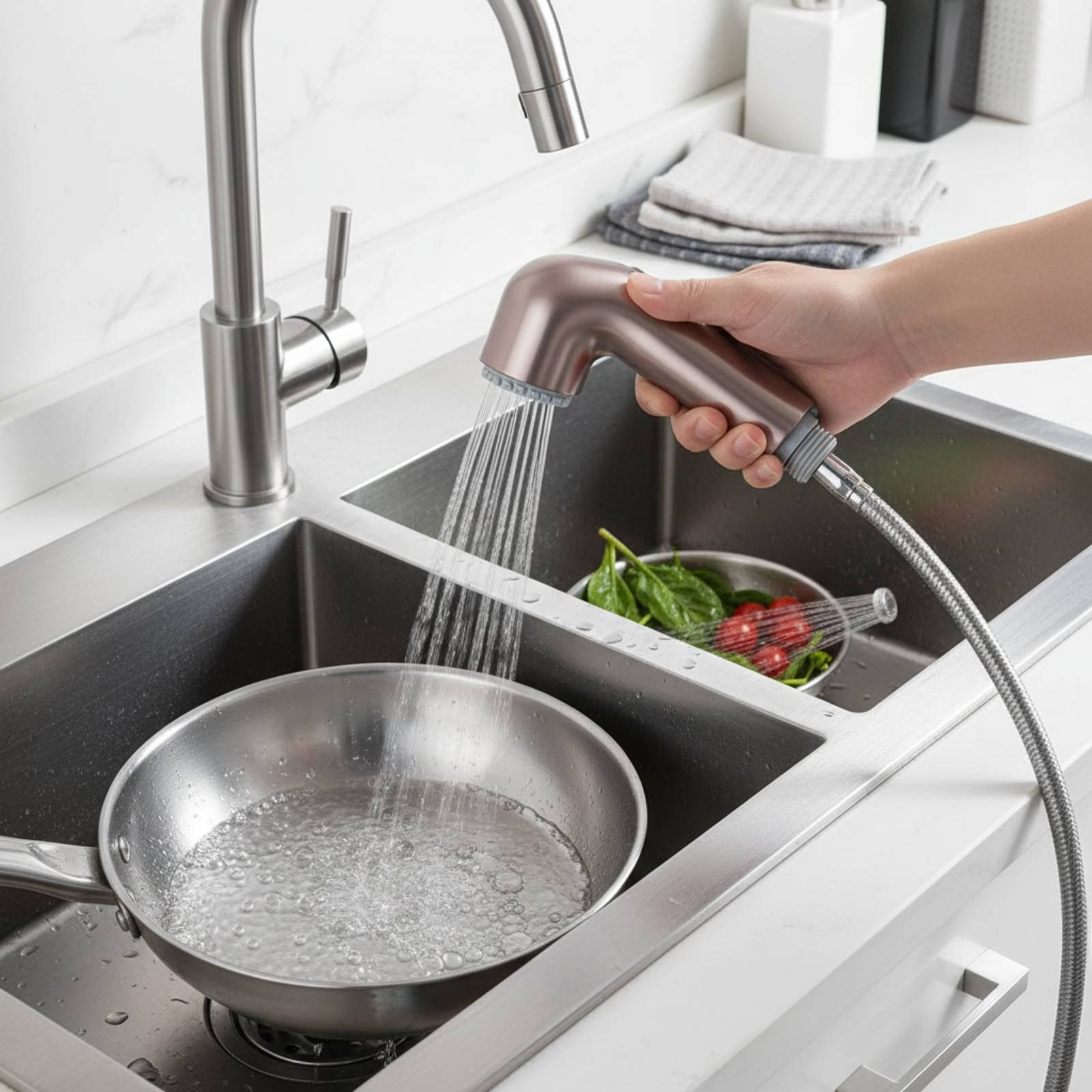 رأس صنبور بوظيفتين، رأس رشاش ل - مراجعة Plumbing وسعره