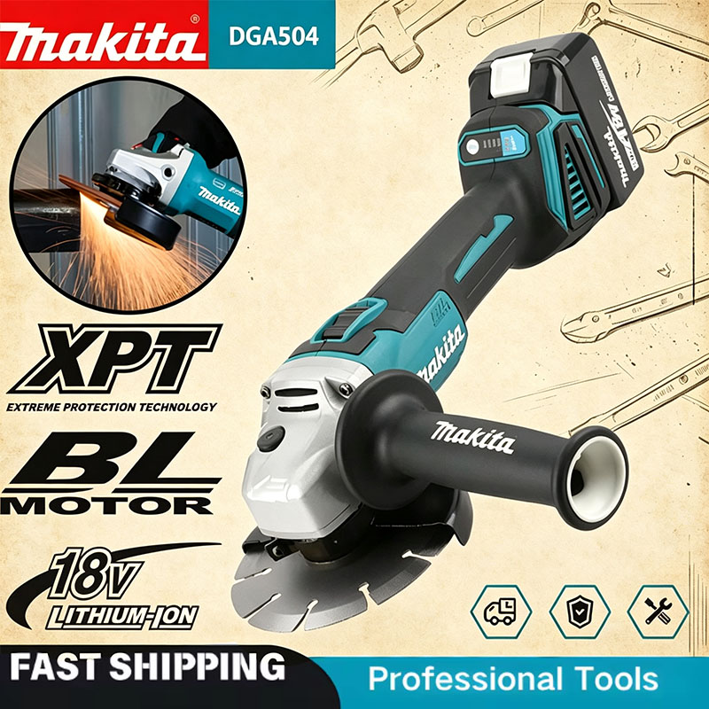 ماكيتا DGA504 18V 6.0Ah 125mm  - مراجعة Brushless Angle Grinder Battery Powered وسعره