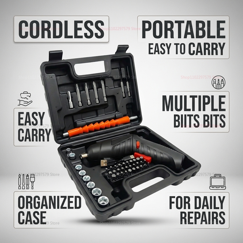 مجموعة مفك كهربائي قابلة للشحن - مراجعة Electric Screwdriver Rechargeable Usb وسعره