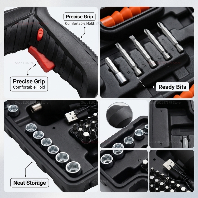 مجموعة مفك كهربائي قابلة للشحن - مراجعة Electric Screwdriver Rechargeable Usb وسعره