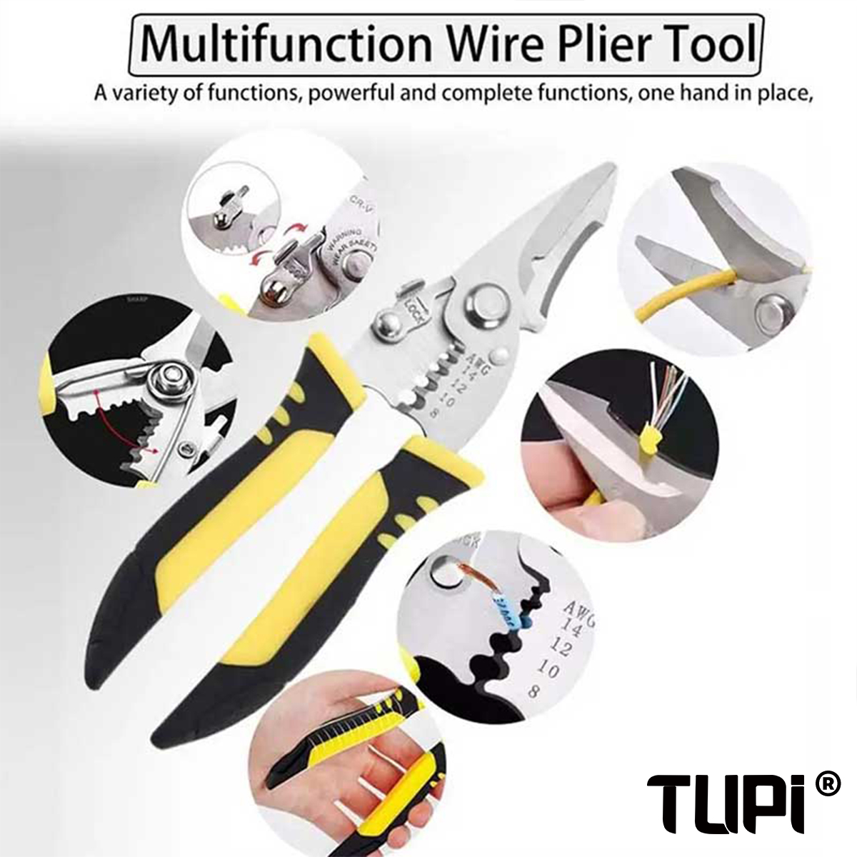 كماشة كهربائي TUPI Pro 3 في 1  - مراجعة Automatic Wire Stripper Cutter وسعره