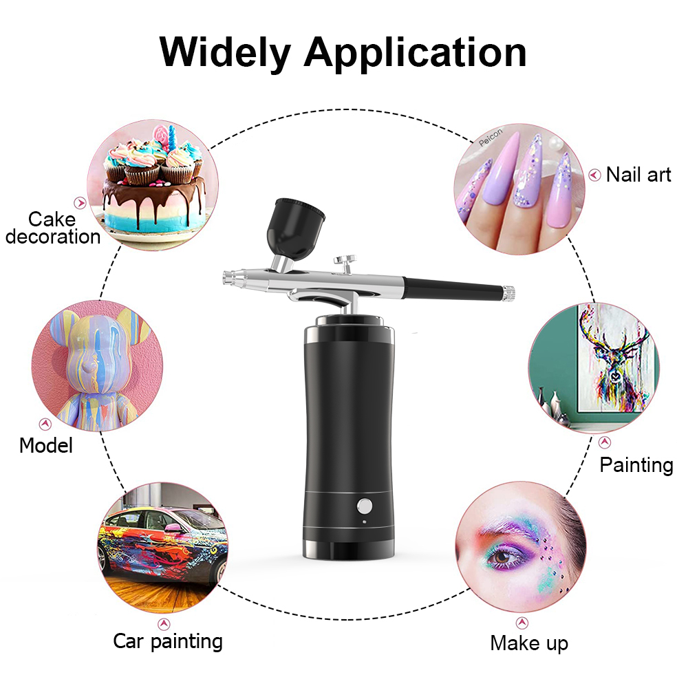 مجموعة البخاخة اللاسلكية مع ضا - مراجعة Airbrush Kit With Mini Compressor وسعره