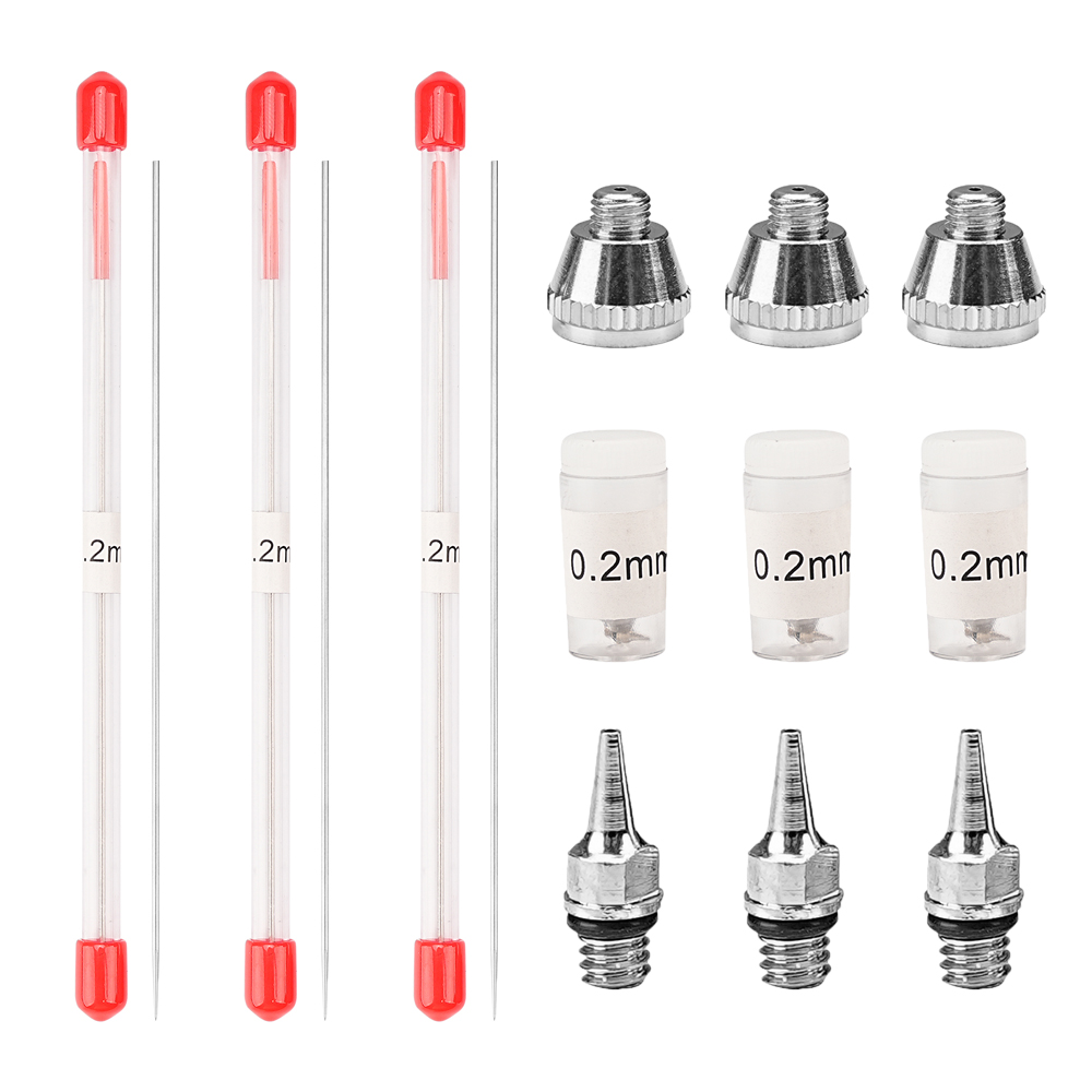 طقم 1/3 قطعة من فوهات الإيربرش - مراجعة Airbrush Kit With Mini Compressor وسعره