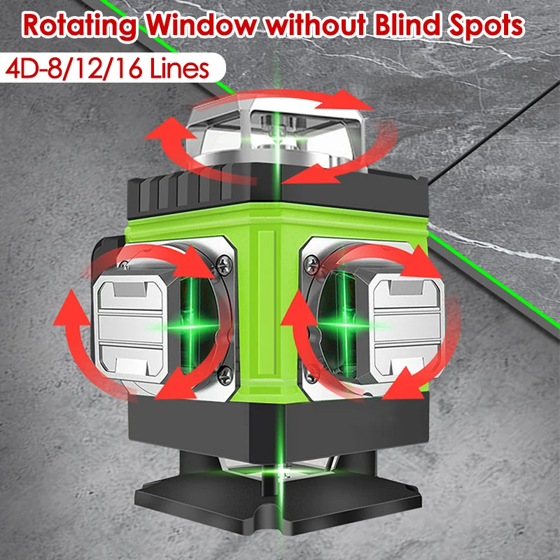 8/12/16 خطوط مستوى الليزر 4D ا - مراجعة Laser Level 16 Lines 4D Green وسعره