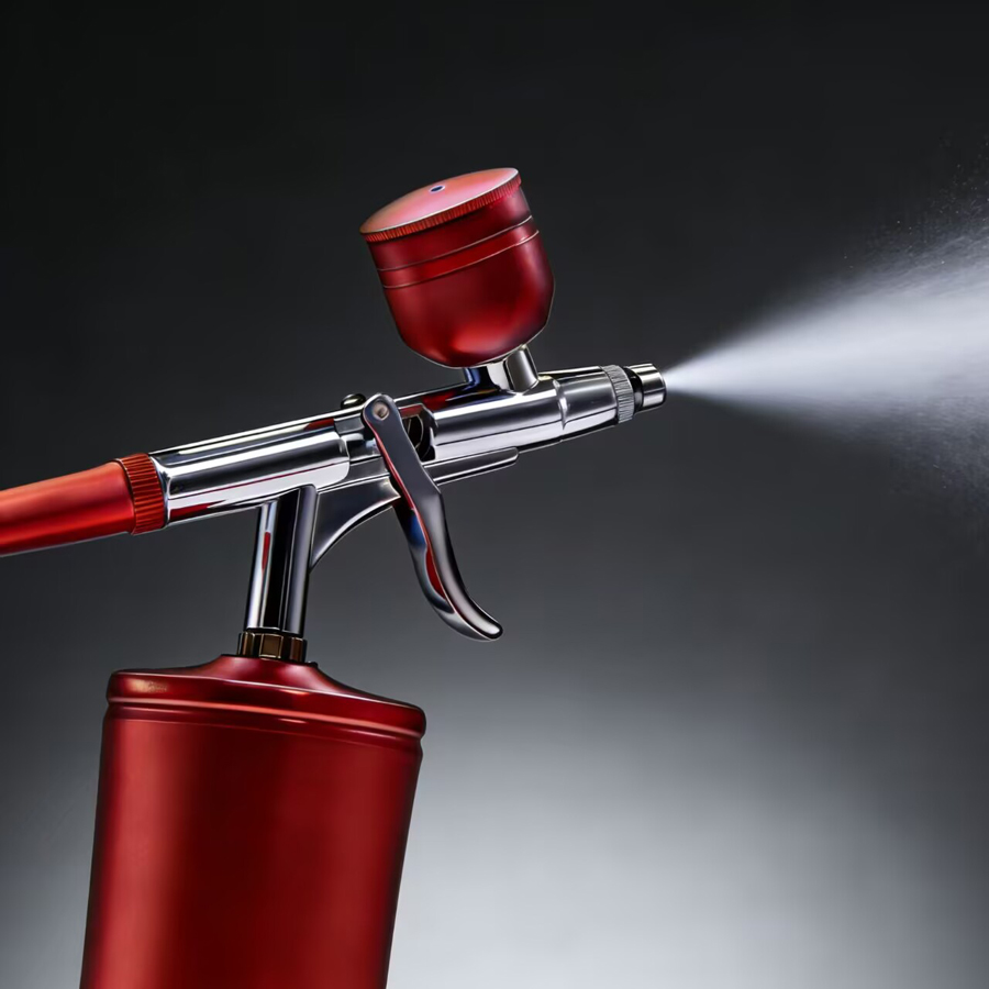 مسدس رش لاسلكي محمول قابل لإعا - مراجعة Airbrush Kit With Mini Compressor وسعره