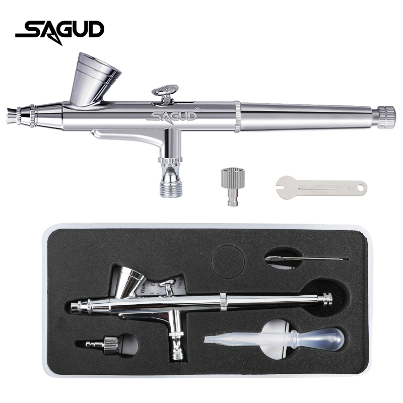 SAGUD البخاخة نموذج SD-135 0.2 - مراجعة Airbrush Kit With Mini Compressor وسعره