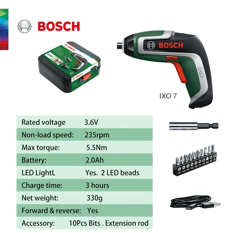مجموعة أدوات بوش IXO7 متعددة ا - مراجعة Electric Screwdriver Rechargeable Usb وسعره