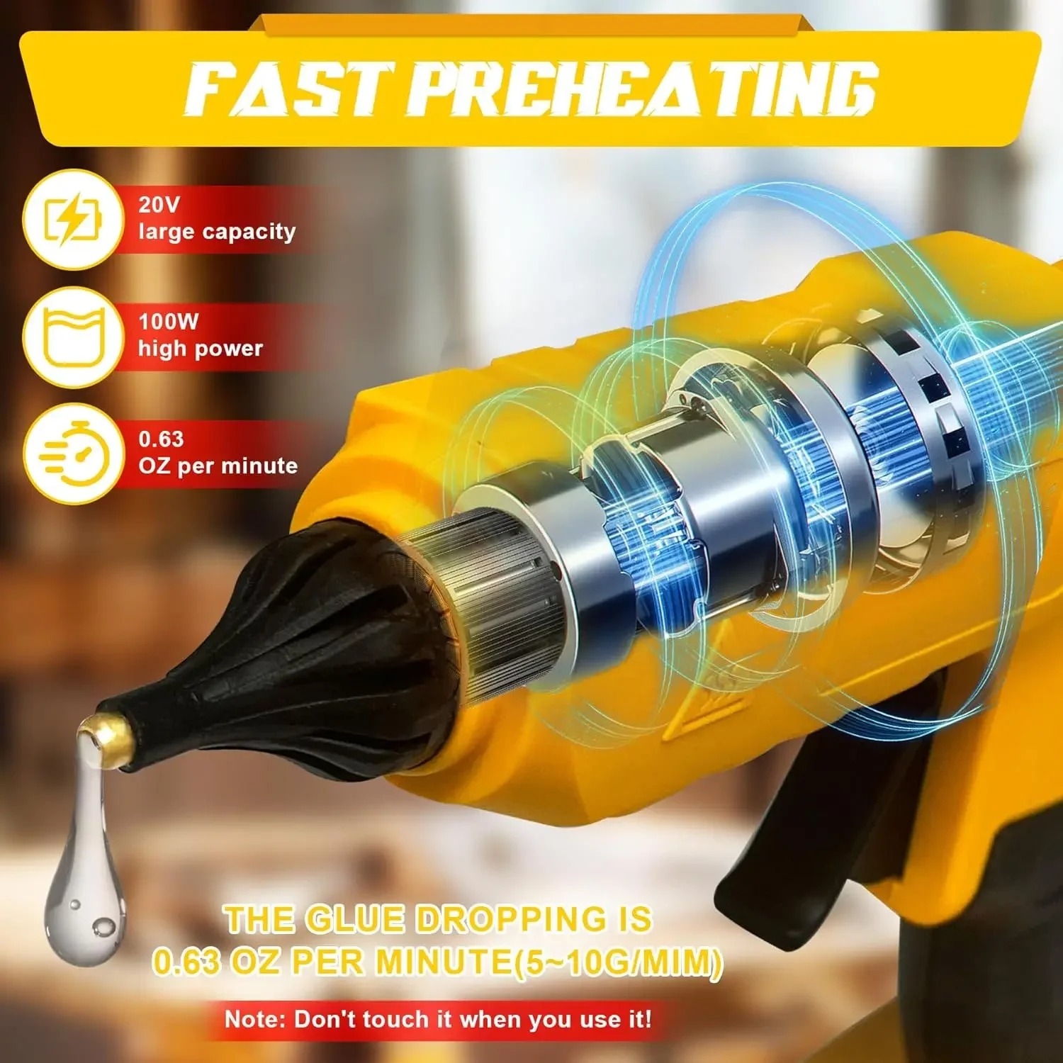 مسدس غراء كهربائي من VESMATITY - مراجعة Hot Melt Glue Gun Cordless وسعره