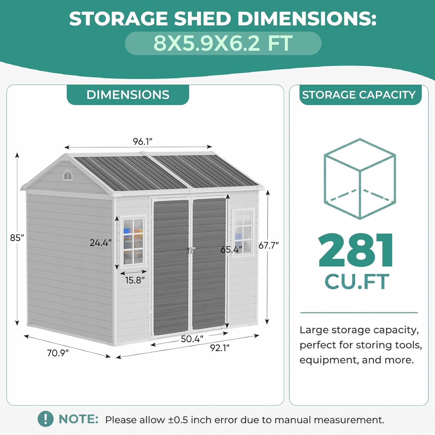 سقيفة تخزين من الراتنج مقاس 8× - مراجعة Garden Tools وسعره