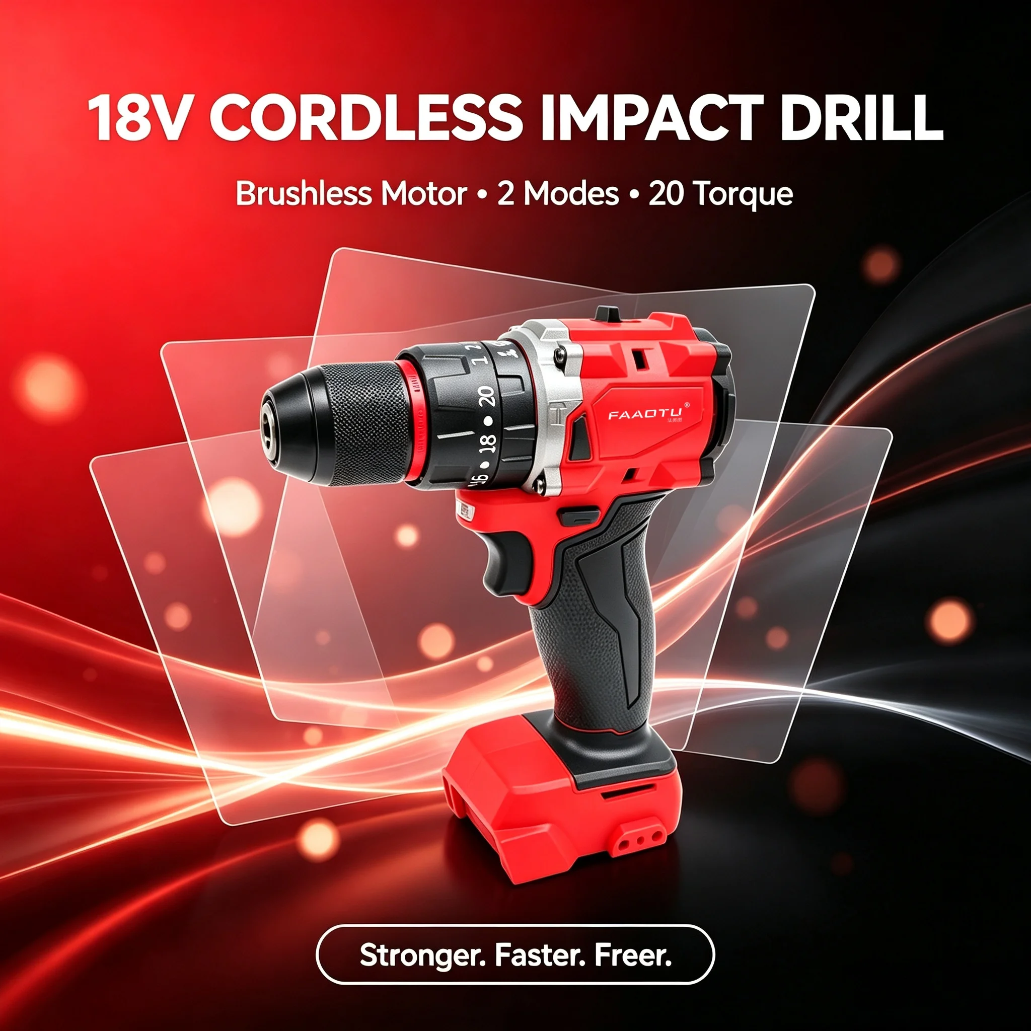 مثقاب طرق لاسلكي بدون فرشاة FA - مراجعة Brushless Cordless Electric Drill 18V وسعره